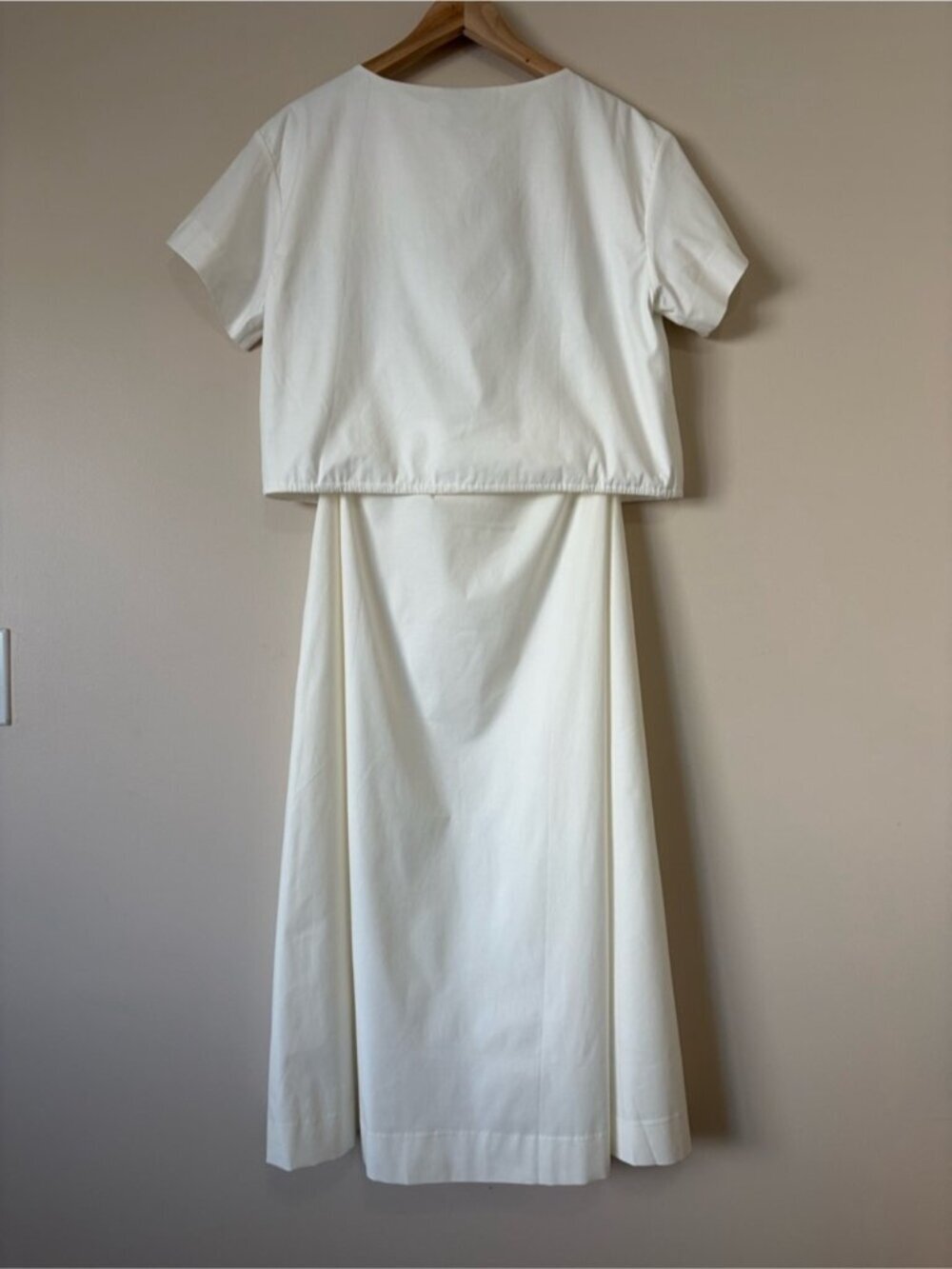 NEW Reformation Jordan Two Piece Short Sleeve Skirt Set Cotton White | US 4 UK 8 - Picture 7 of 16